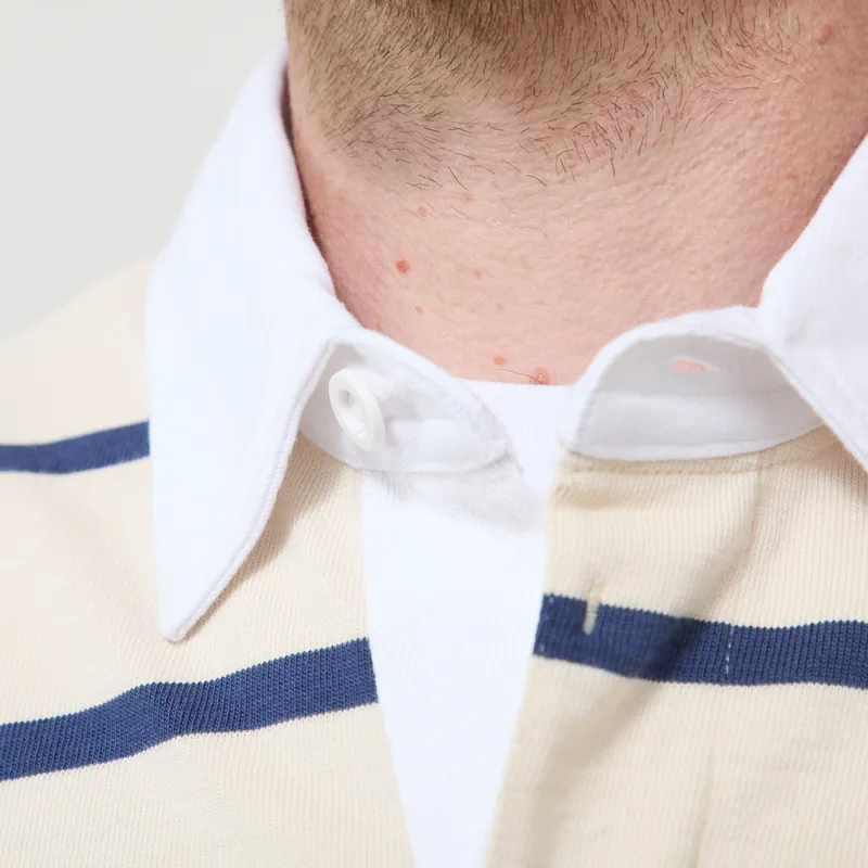 Opensider Classic Rugby Shirt Off White Multi Stripe-4