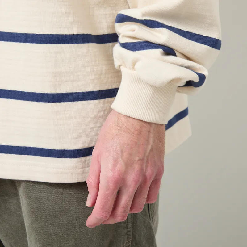 Opensider Classic Rugby Shirt Off White Multi Stripe-5