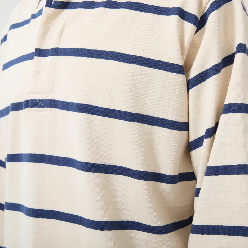 Opensider Classic Rugby Shirt Off White Multi Stripe-6