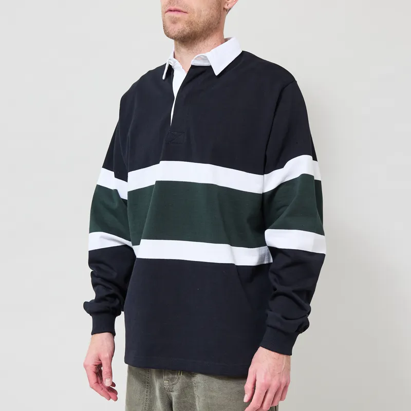 Opensider Classic Rugby Shirt Black Tri-Stripe-1