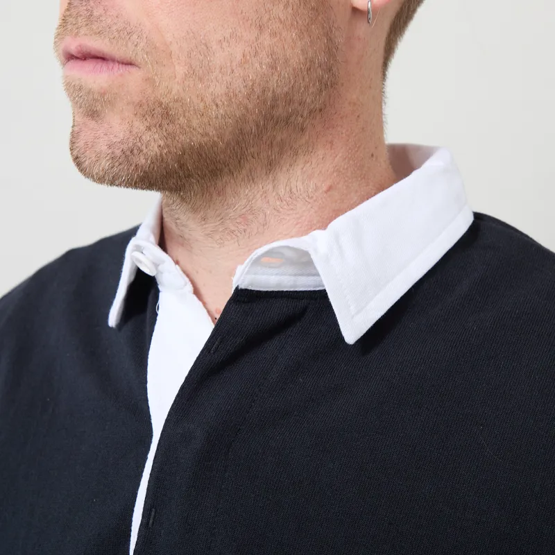 Opensider Classic Rugby Shirt Black Tri-Stripe-3