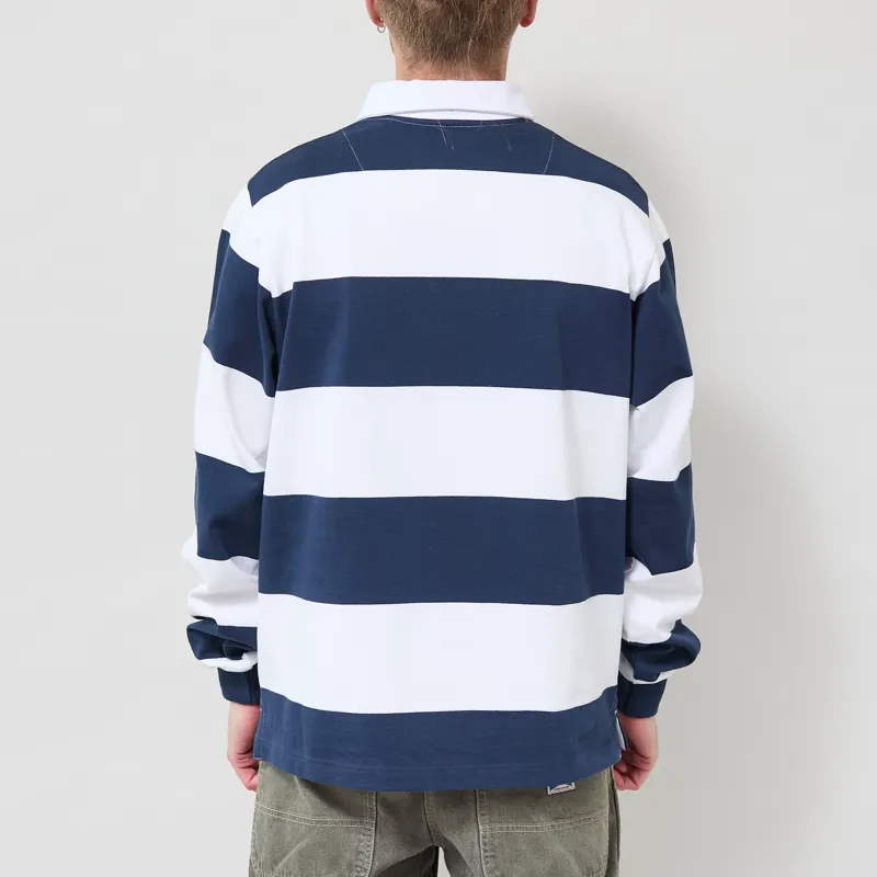 Opensider Classic Rugby Shirt Blue Wide Stripe-2