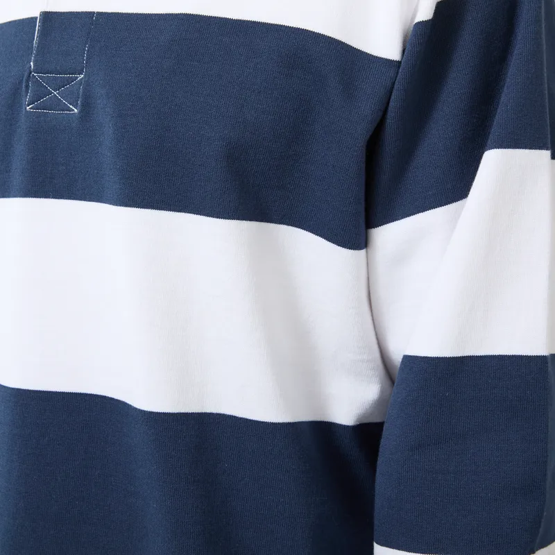Opensider Classic Rugby Shirt Blue Wide Stripe-5