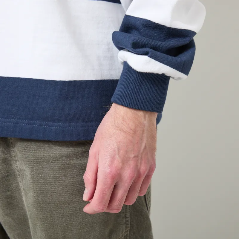 Opensider Classic Rugby Shirt Blue Wide Stripe-6