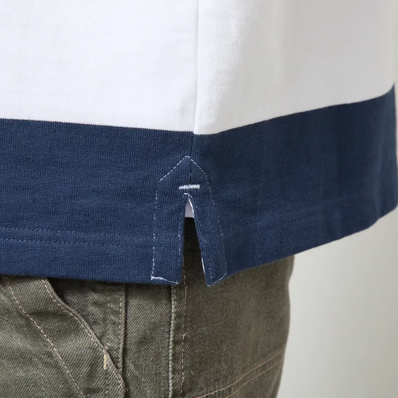 Opensider Classic Rugby Shirt Blue Wide Stripe-7