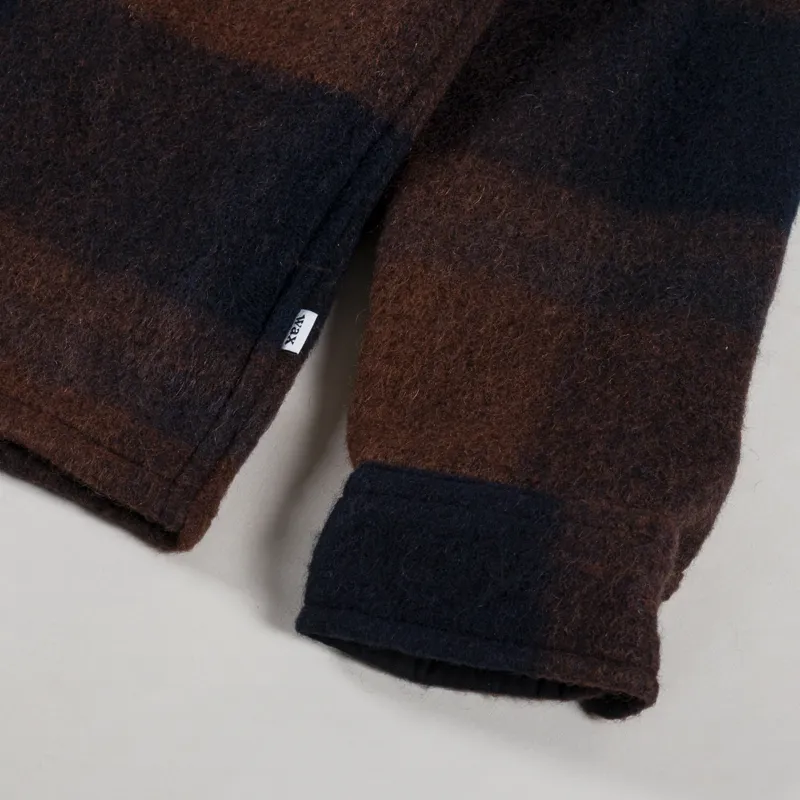 Wax London Whiting Overshirt Mohair Check Brown Blue-9