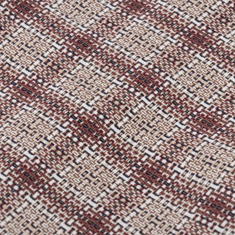 Wax London Whiting Overshirt Basket Check Ecru Burgundy-6