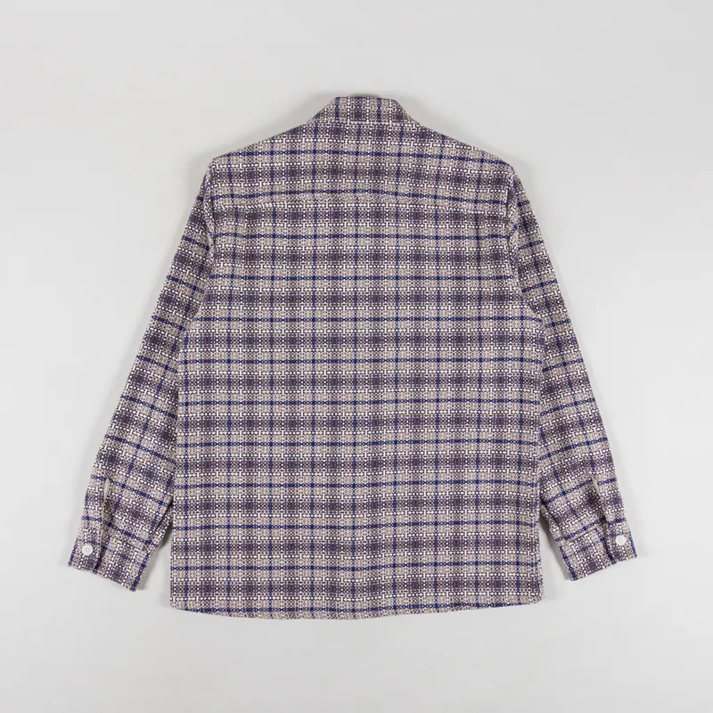 Wax London Whiting Overshirt Basket Check Ecru Blue-1