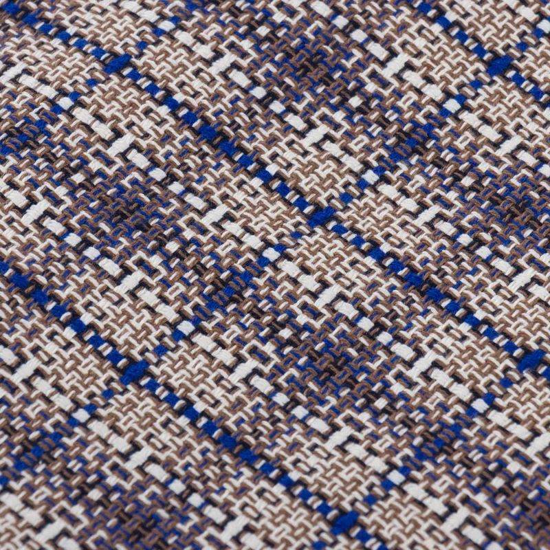 Wax London Whiting Overshirt Basket Check Ecru Blue-7