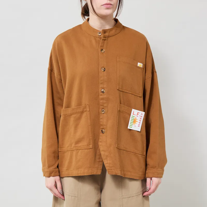 L.F. Markey Womens Oversized Chore Coat Drill Tobacco