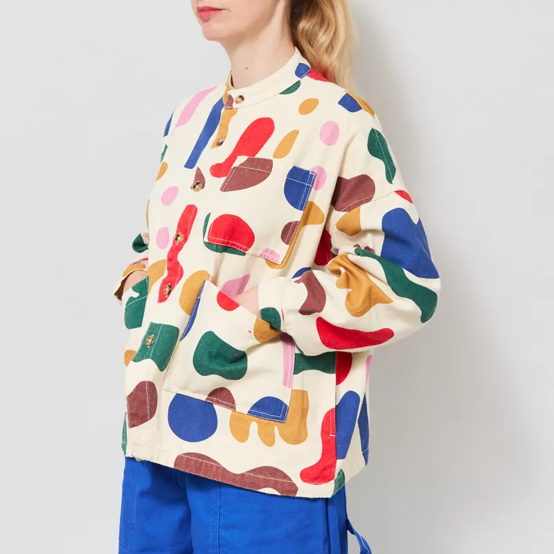 L.F. Markey Womens Oversized Chore Coat Palette Print-2
