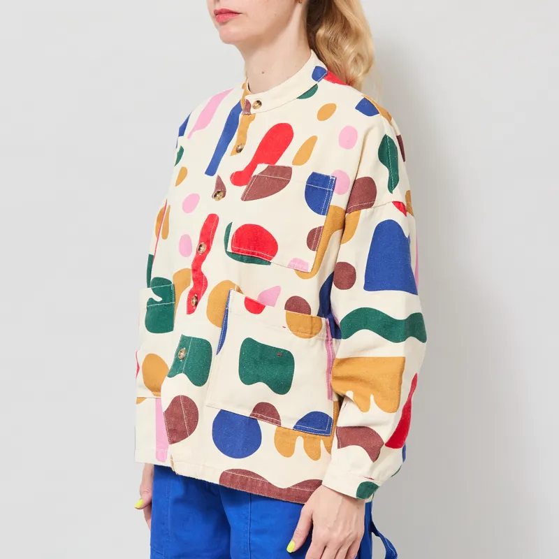 L.F. Markey Womens Oversized Chore Coat Palette Print-1