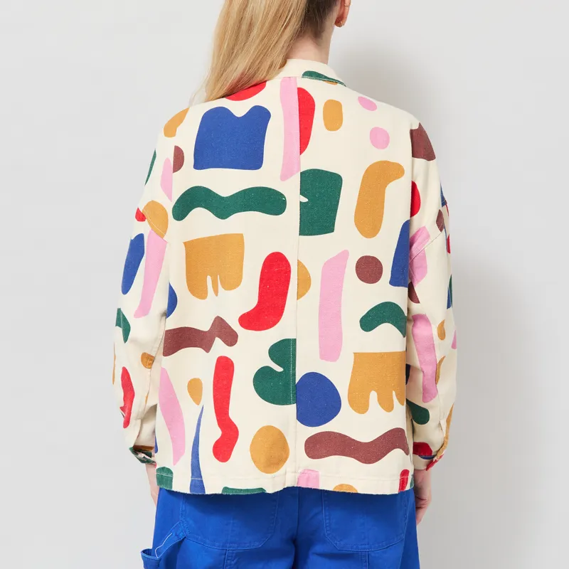 L.F. Markey Womens Oversized Chore Coat Palette Print-3