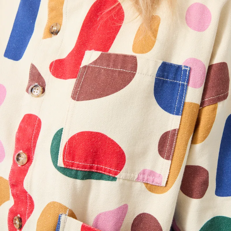L.F. Markey Womens Oversized Chore Coat Palette Print-5
