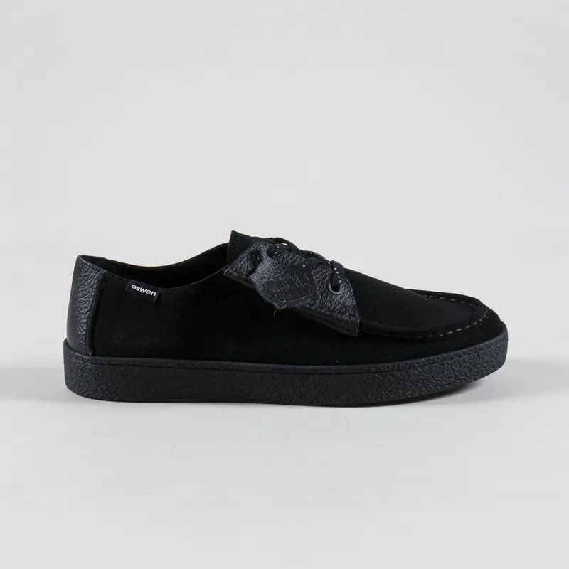 Oswen Konrad Low Suede Shoes Black-2