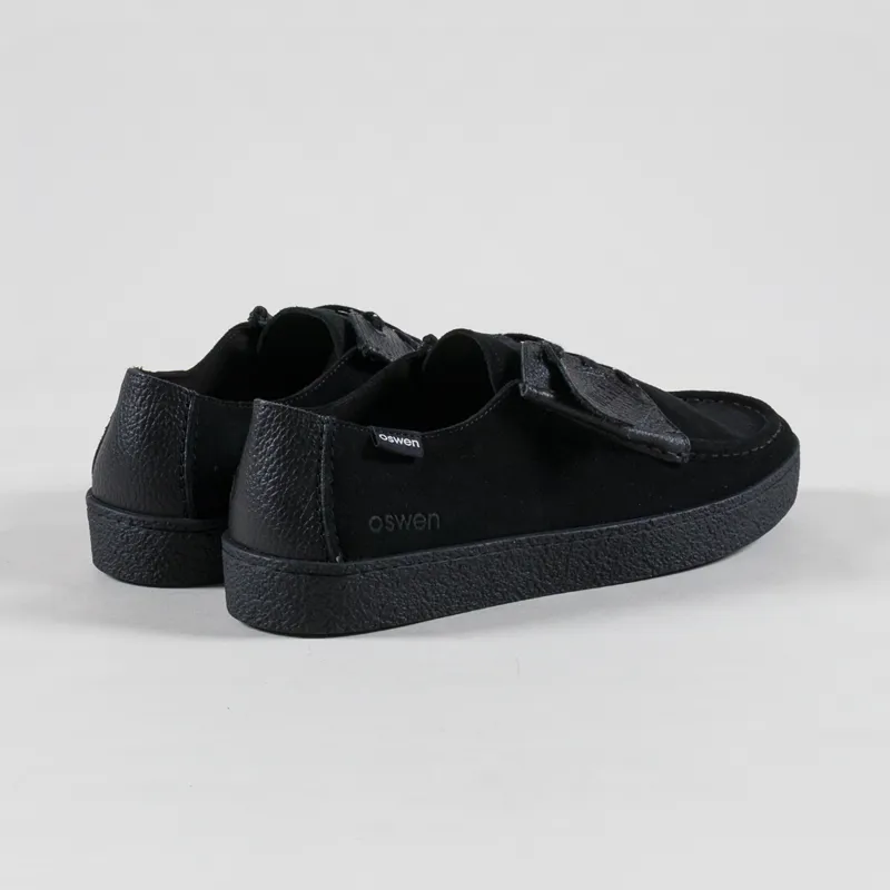 Oswen Konrad Low Suede Shoes Black-1