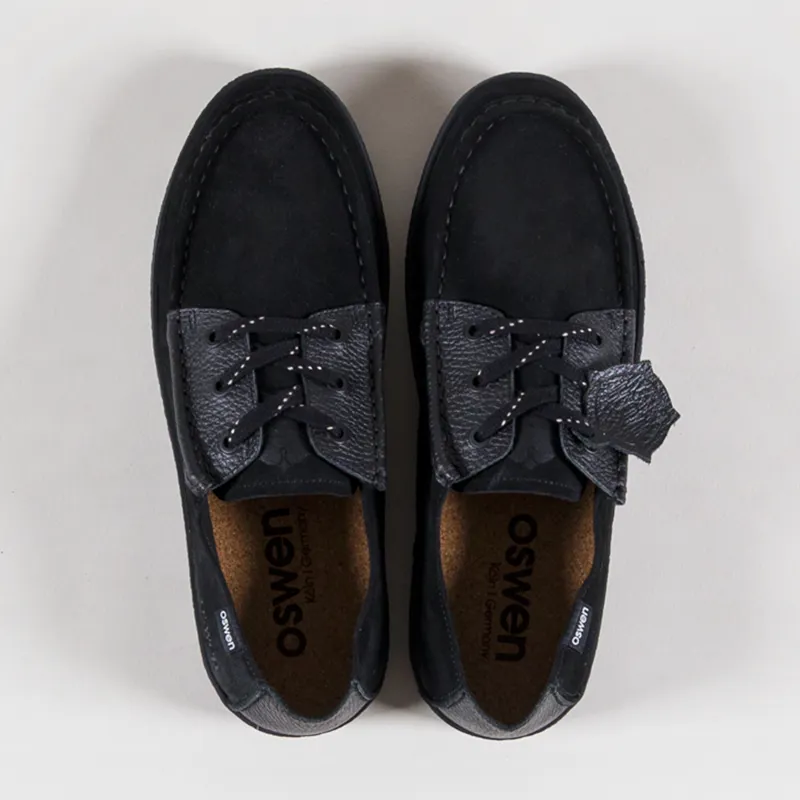 Oswen Konrad Low Suede Shoes Black-7