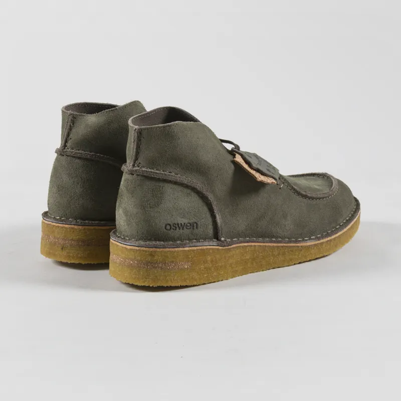 Oswen Ewaldi Suede Shoes Olive-1