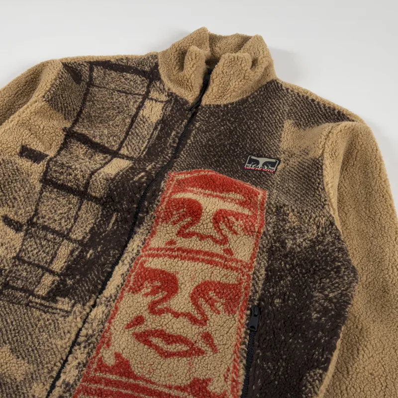 Napapijri x Obey Full Zip Fleece Brown-2