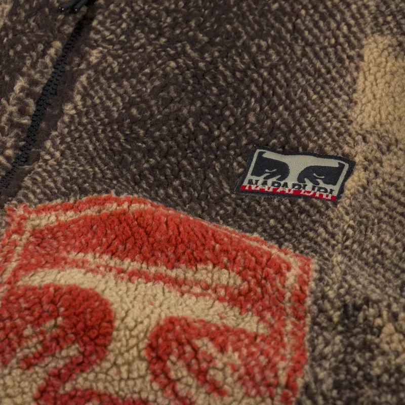 Napapijri x Obey Full Zip Fleece Brown-4