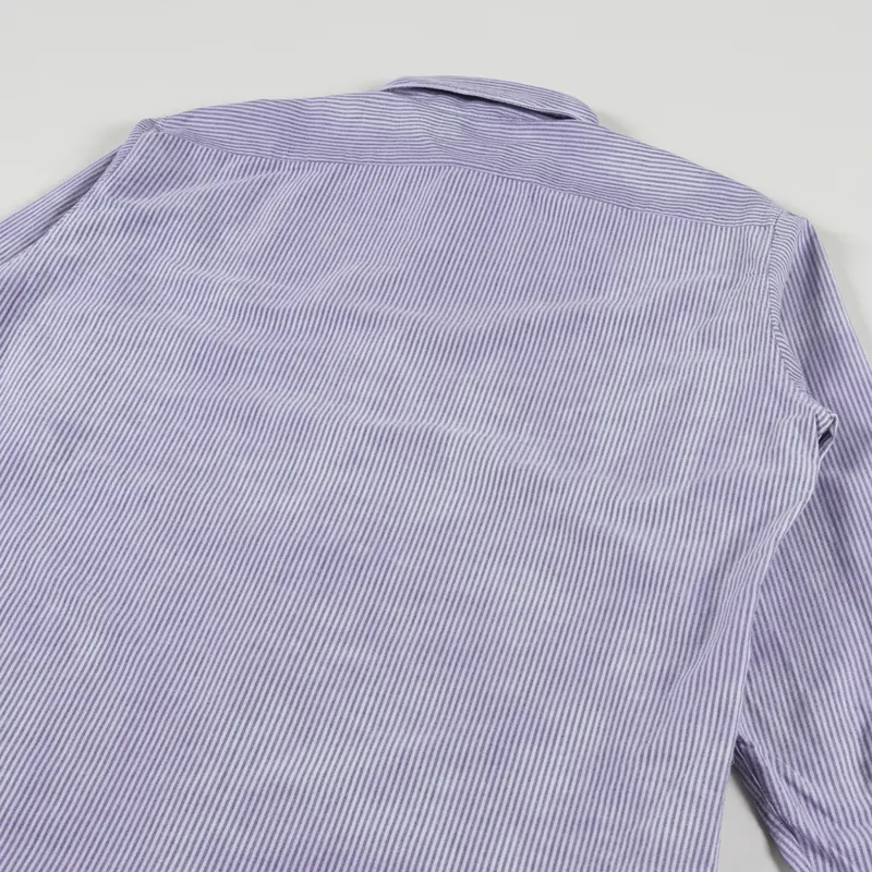 Aries Arise Mens Long Sleeve Overdyed Oxford Stripe Shirt Lilac