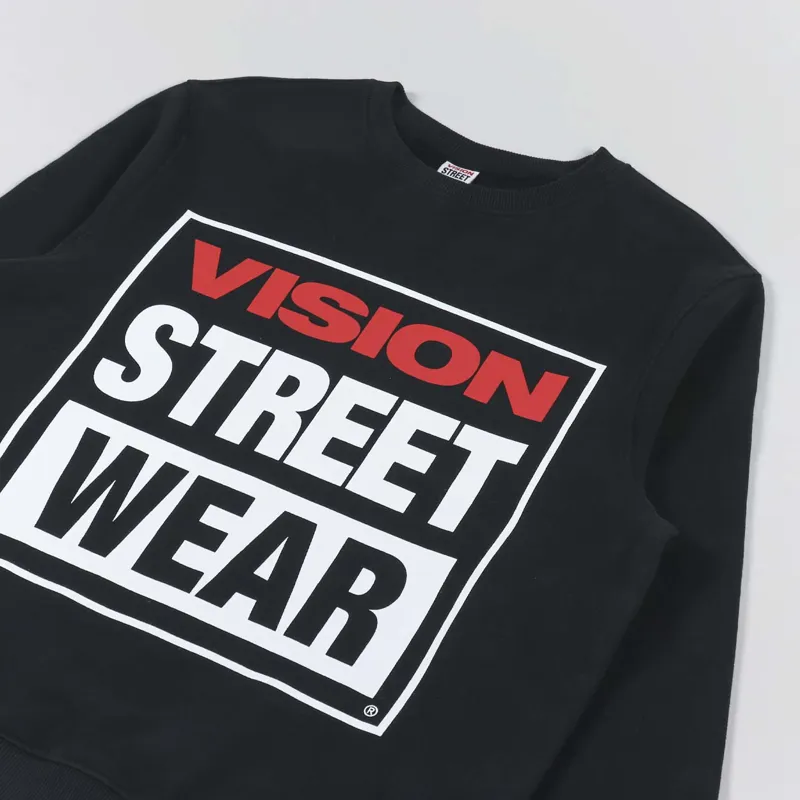 Vision Street Wear OG Box Logo Crew Sweat Black-2