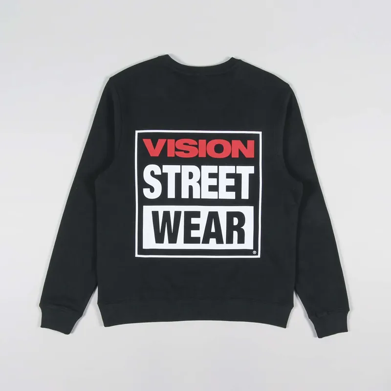 Vision Street Wear OG Box Logo Crew Sweat Black-1
