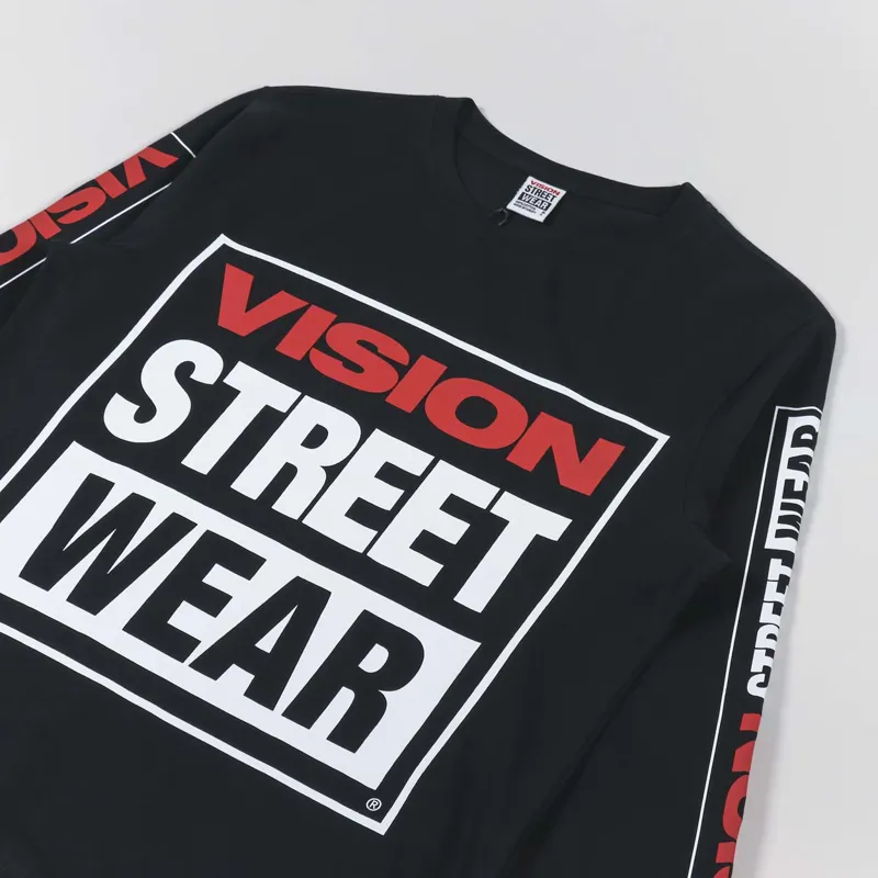 Vision Street Wear OG Box Logo Long Sleeve T Shirt Black-2