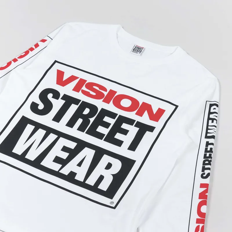 Vision Street Wear OG Box Logo Long Sleeve T Shirt White-2