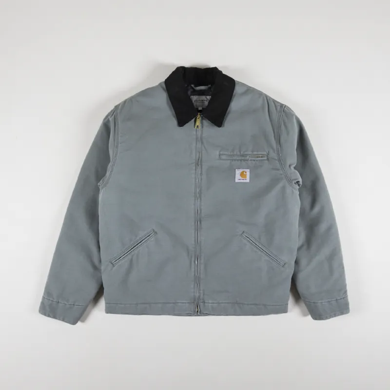 Carhartt WIP Mens OG Detroit Jacket Smoke Green Black Canvas