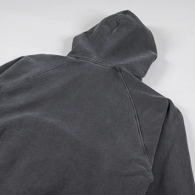 FrizmWORKS Mens Original Garments Pigment Dyeing Hoodie Charcoal