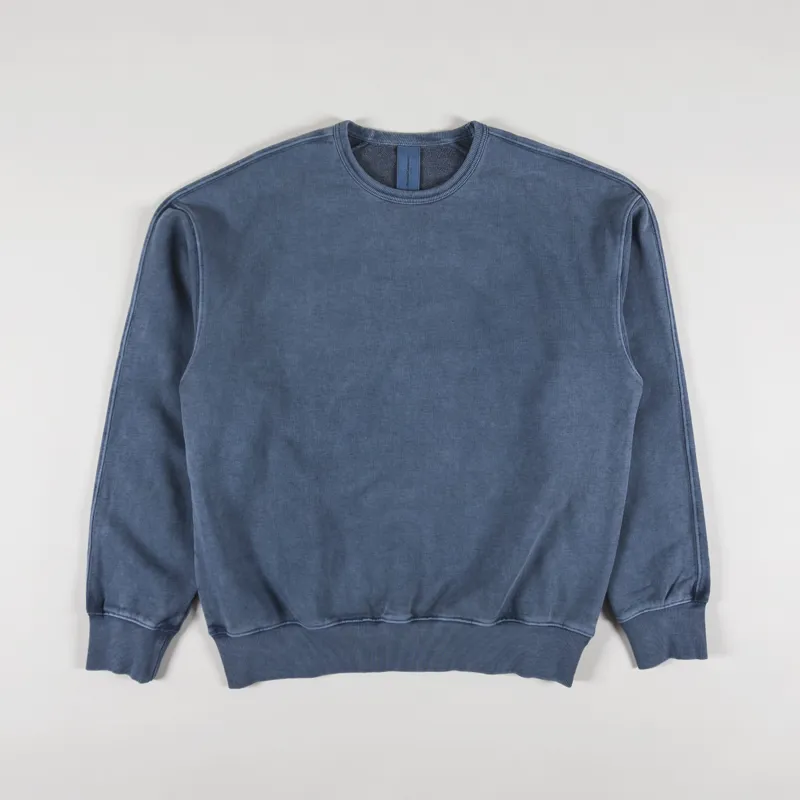 FrizmWORKS Mens Original Garments Pigment Dyeing Sweatshirt Blue