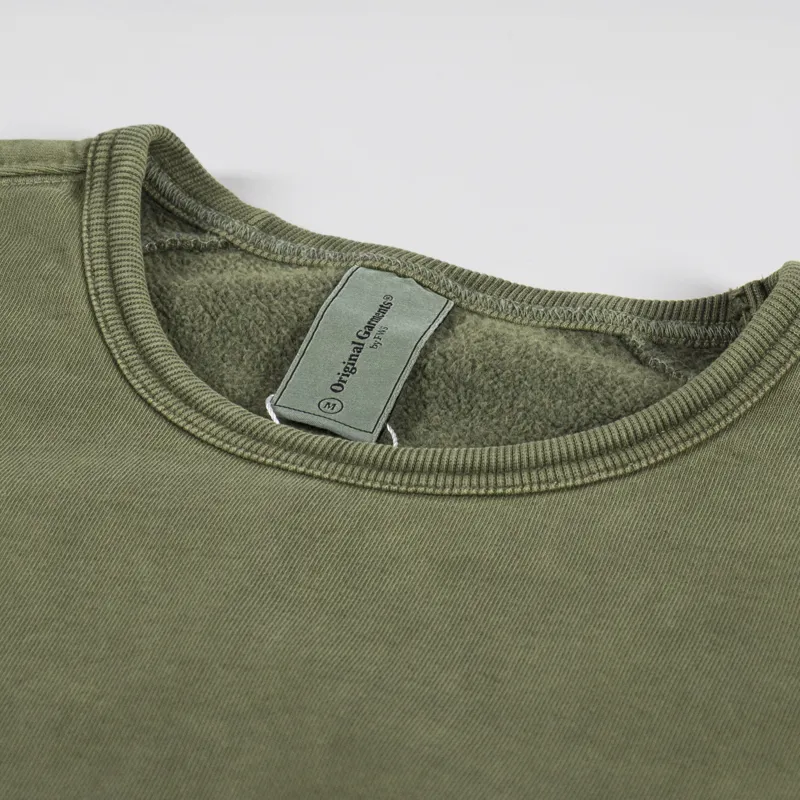 FrizmWORKS Mens Original Garments Pigment Dyeing Sweatshirt Green
