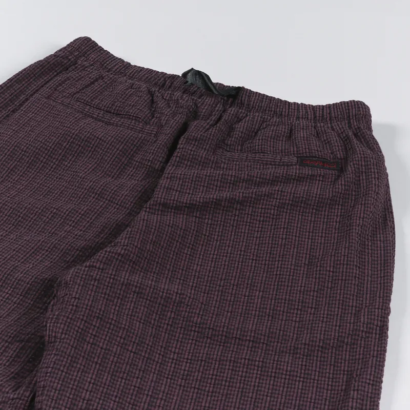 Gramicci OG Seersucker G-Shorts Dusty Maroon Pigment Dyed-4