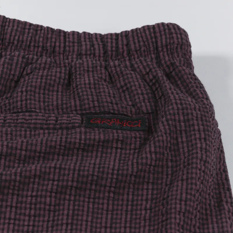 Gramicci OG Seersucker G-Shorts Dusty Maroon Pigment Dyed-5