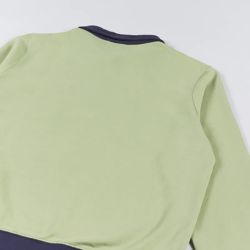 Country Of Origin Organic Quarter Zip Sweat Spring Green Navy-3