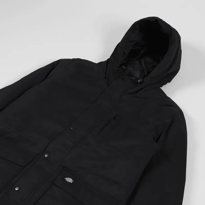 Dickies Lifestyle Mens Winter Olla Fishtail Parka Black Jacket