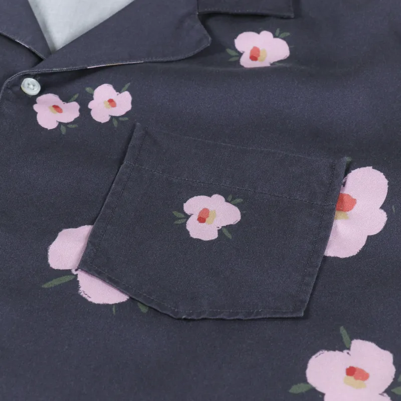 Edmmond Studios Orchid Short Sleeve Shirt Navy-2