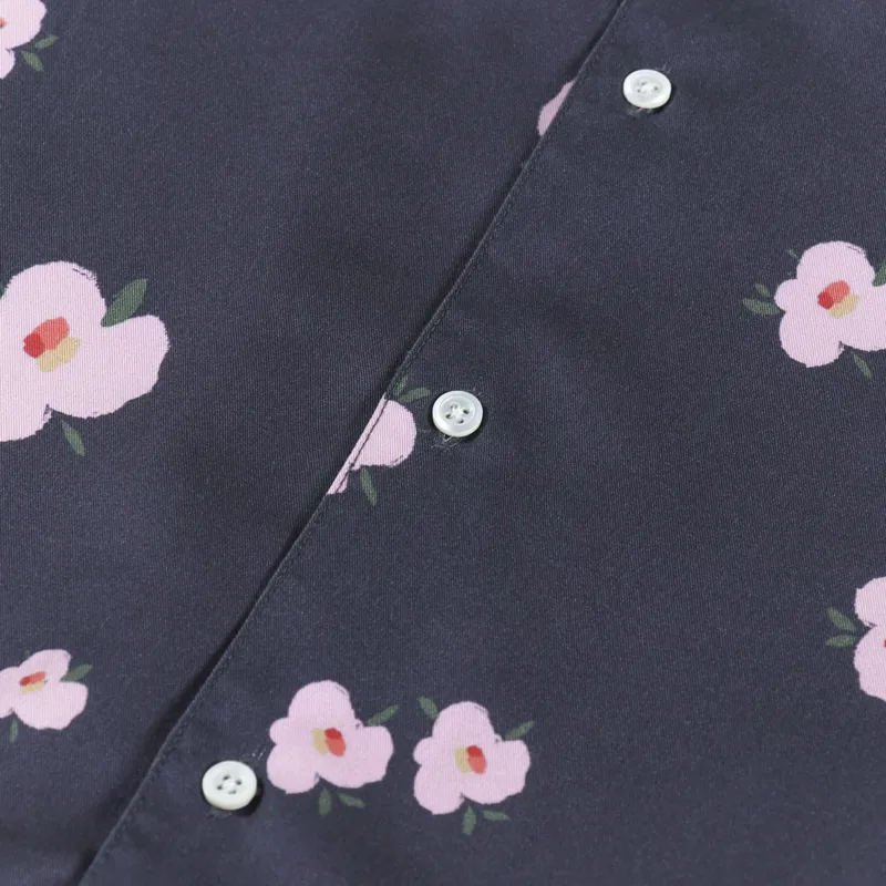 Edmmond Studios Orchid Short Sleeve Shirt Navy-3