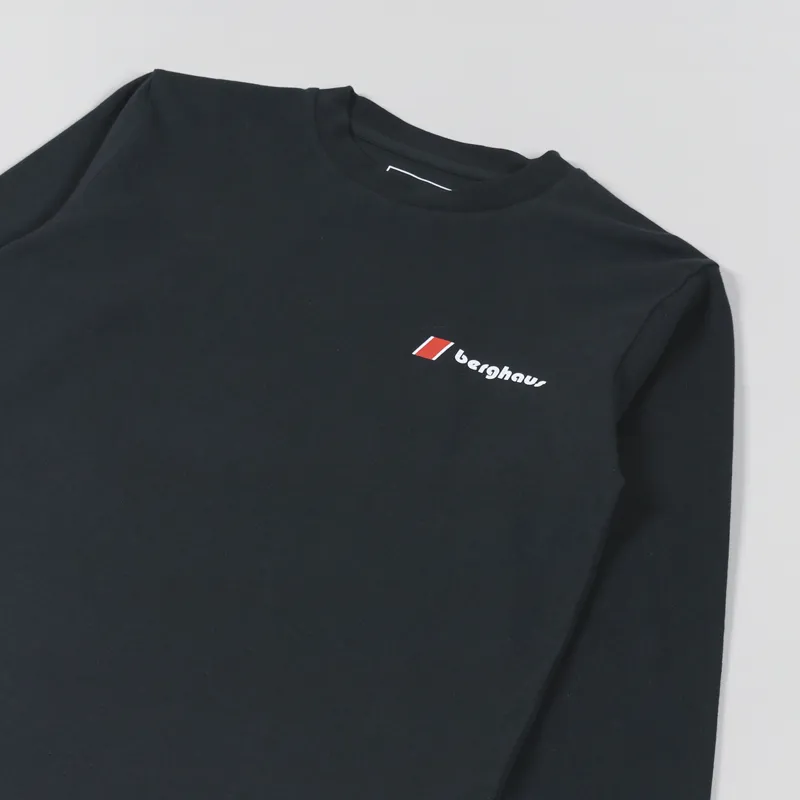 Berghaus Organic Heritage Front And Back Long Sleeve T Shirt Black-3