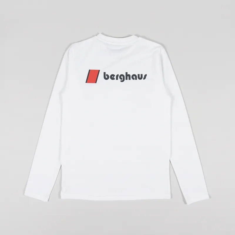 Berghaus Organic Heritage Front And Back Long Sleeve T Shirt White