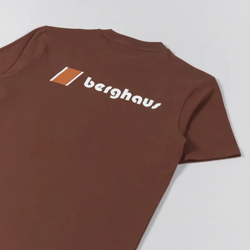 Berghaus Heritage Front And Back Logo T Shirt Dark Brown-2