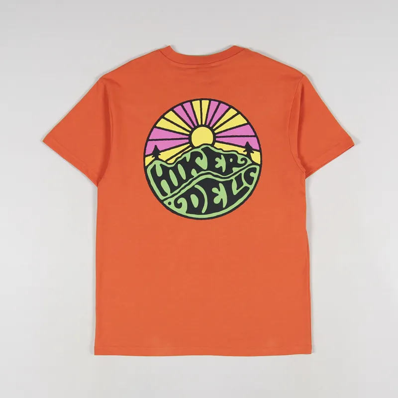 Hikerdelic Mens Short Sleeve Original Logo Graphic T Shirt Orange