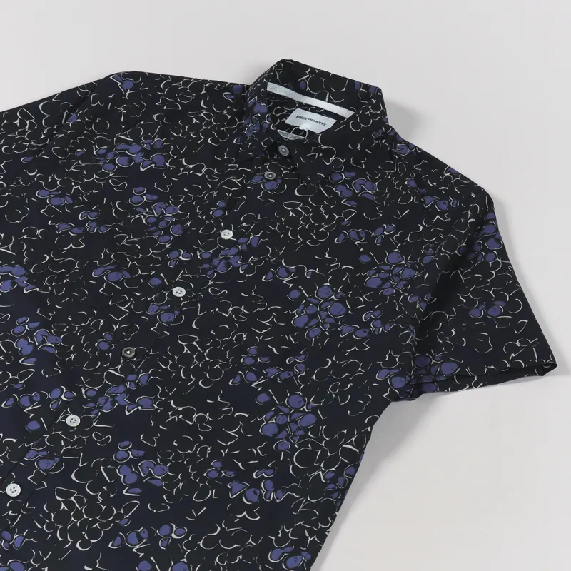 Norse Projects Oscar Print Shirt Navy-2
