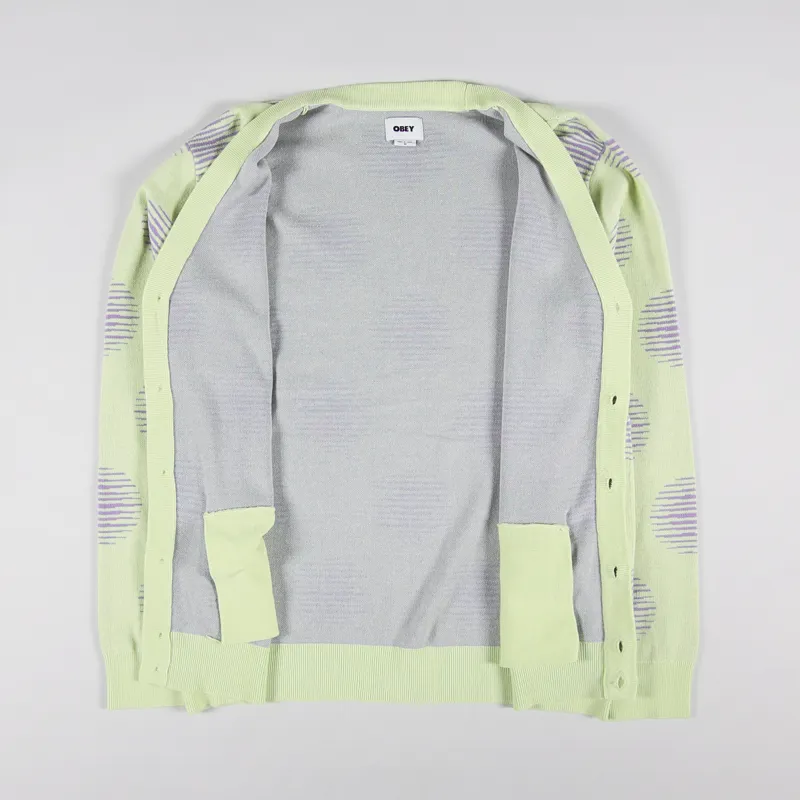 Obey Oval Cardigan Celery Juice-1