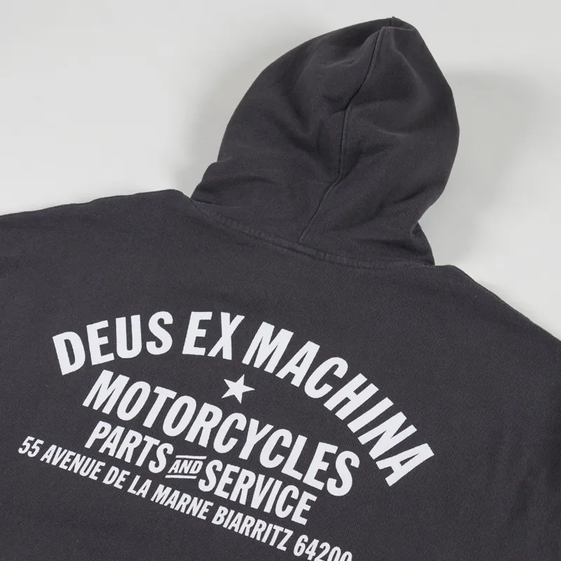 Deus Ex Machina Oversized Biarritz Hoodie Anthracite-2