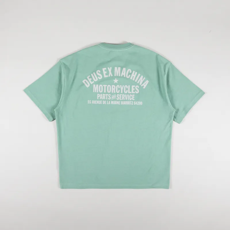 Deus Ex Machina Mens Oversized Biarritz T Shirt Tee Sea Foam
