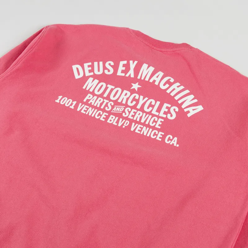 Deus Ex Machina Oversized Venice Crew Red Rose-2