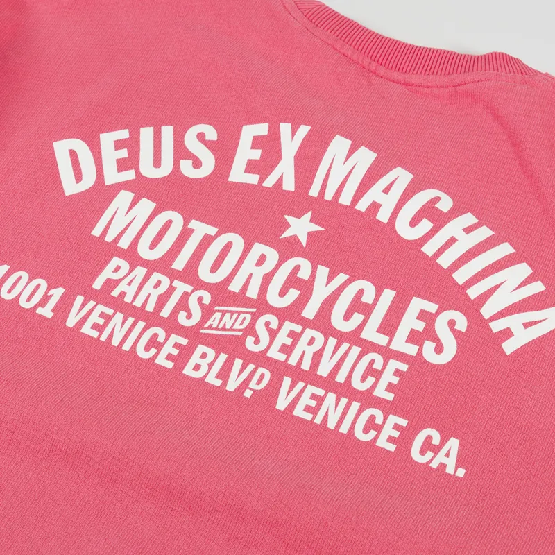 Deus Ex Machina Oversized Venice Crew Red Rose-4