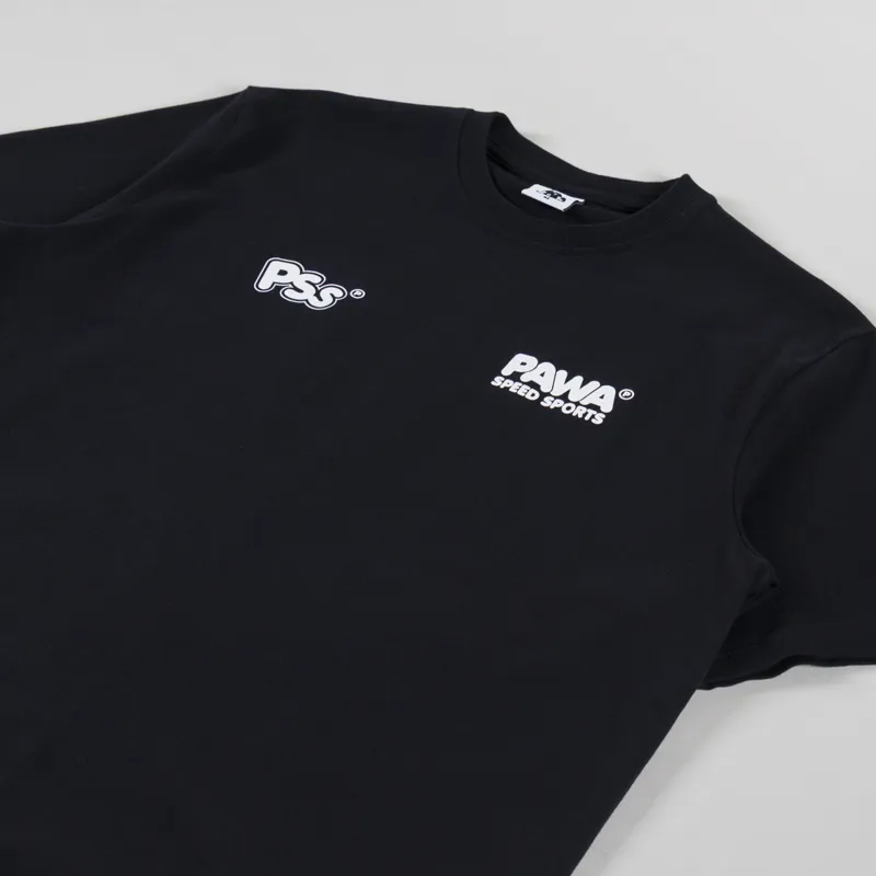 Pawa Speed Sports Burnout T Shirt Black-3